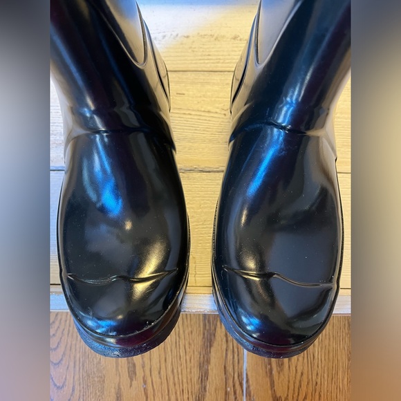 Hunter Original Tall Gloss Rain Boots BLACK size 6 women's • EUC • Nice - Picture 6 of 13